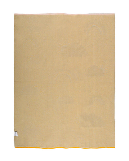 Pomme Rainbow Clouds Knitted Ultra Soft Blanket-100% Cotton-Grey-For Infants