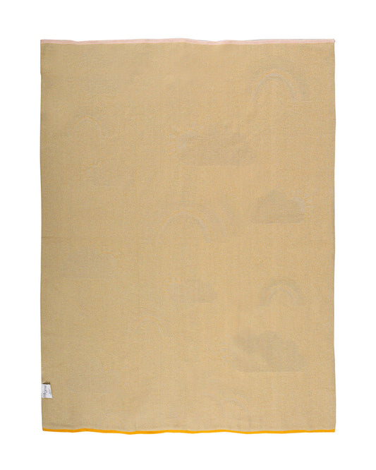 Pomme Rainbow Clouds Knitted Ultra Soft Blanket-100% Cotton-Grey-For Infants