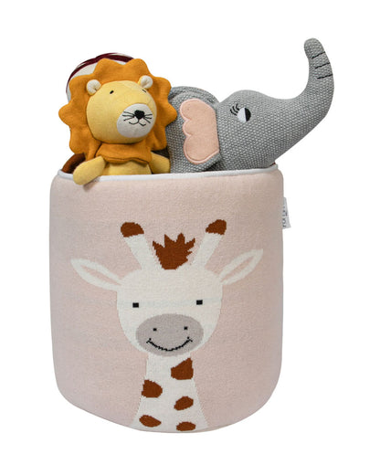Pomme Storage Basket-For Clothes & Toys-With Handles-100% Cotton-Giraffe