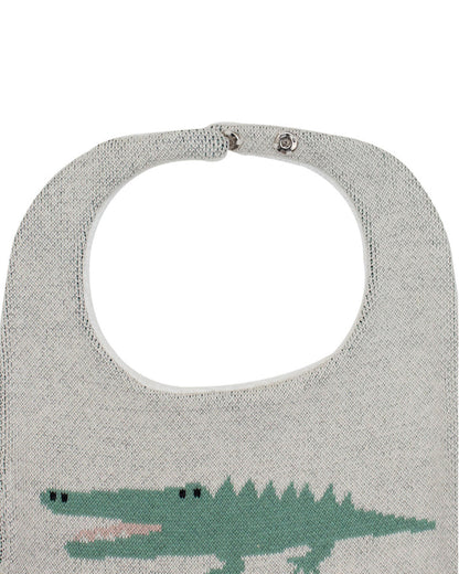 Pomme Cotton Knitted Alligator Bib Apron-Lightweight and Breathable-6 to 36M