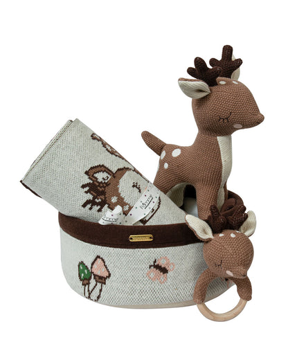Pomme Deer Knitted Gift Basket-Pack of 4-Gift For Baby Shower & Baby Birthday