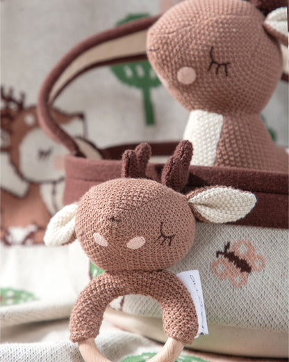 Pomme Deer Knitted Gift Basket-Pack of 4-Gift For Baby Shower & Baby Birthday