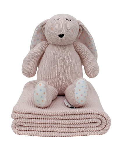 Pomme Knitted Pink Bunny Gift Set-Pack of 2-Gift For Baby Shower & Baby Birthday