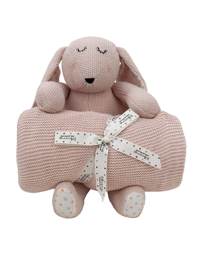 Pomme Knitted Pink Bunny Gift Set-Pack of 2-Gift For Baby Shower & Baby Birthday