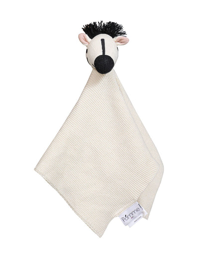 Pomme Zebra Cotton Knitted Cuddle Cloth-Promotes Tactile Stimulation-Easily Washable-Plush Cuddly Soft Toy For Newborn