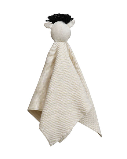 Pomme Zebra Cotton Knitted Cuddle Cloth-Promotes Tactile Stimulation-Easily Washable-Plush Cuddly Soft Toy For Newborn