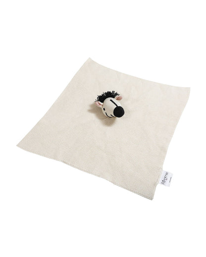Pomme Zebra Cotton Knitted Cuddle Cloth-Promotes Tactile Stimulation-Easily Washable-Plush Cuddly Soft Toy For Newborn