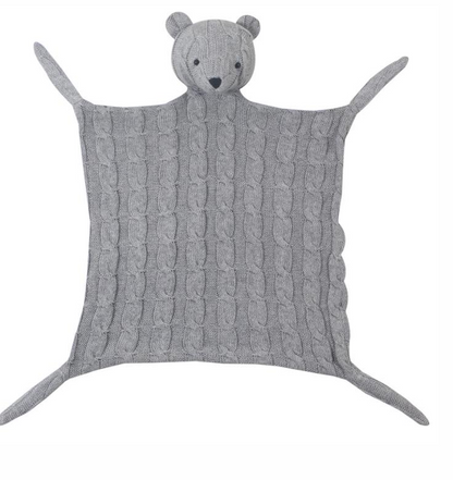 Pomme Bear Cotton Knitted Cuddle Cloth-Promotes Tactile Stimulation-Easily Washable-Plush Cuddly Soft Toy For Newborn