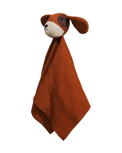 Pomme Dog Cotton Knitted Cuddle Cloth-Promotes Tactile Stimulation-Easily Washable-Plush Cuddly Soft Toy For Newborn