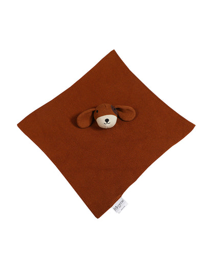 Pomme Dog Cotton Knitted Cuddle Cloth-Promotes Tactile Stimulation-Easily Washable-Plush Cuddly Soft Toy For Newborn