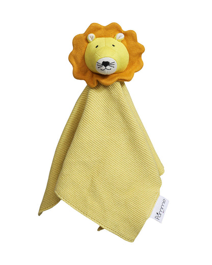 Pomme Lion Cotton Knitted Cuddle Cloth-Promotes Tactile Stimulation-Easily Washable-Plush Cuddly Soft Toy For Newborn