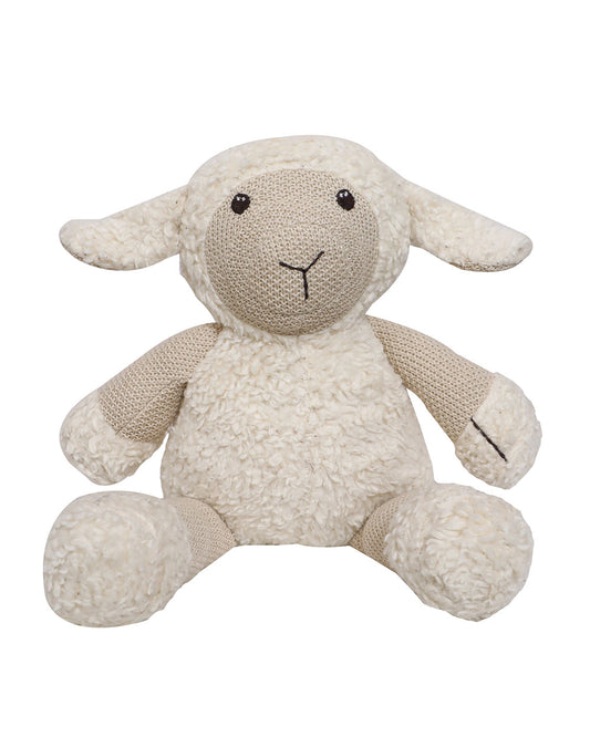 Pomme Cute Sheep Cotton Knitted Soft Toy-Promotes Visual Stimulation-Plush Cuddly Toy For Newborn