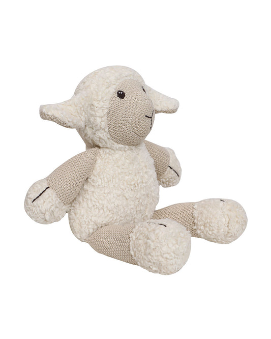 Pomme Cute Sheep Cotton Knitted Soft Toy-Promotes Visual Stimulation-Plush Cuddly Toy For Newborn