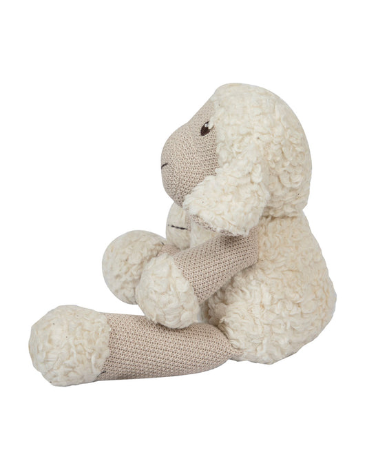 Pomme Cute Sheep Cotton Knitted Soft Toy-Promotes Visual Stimulation-Plush Cuddly Toy For Newborn