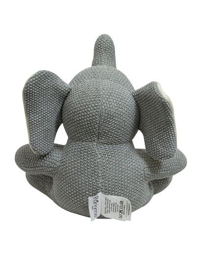 Pomme Sitting Elephant Grey Moss Knitted Soft Toy-Promotes Tactile Stimulation-Plush Cuddly Toy For Newborn
