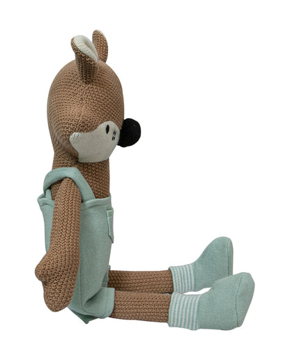Pomme Fox With Dress Cotton Knitted Soft Toy-Promotes Visual Stimulation-Plush Cuddly Toy For Newborn