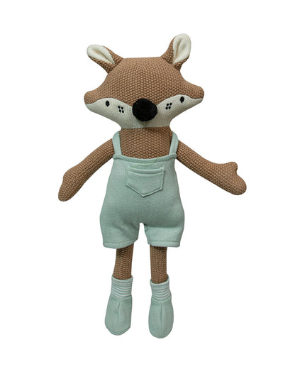 Pomme Fox With Dress Cotton Knitted Soft Toy-Promotes Visual Stimulation-Plush Cuddly Toy For Newborn