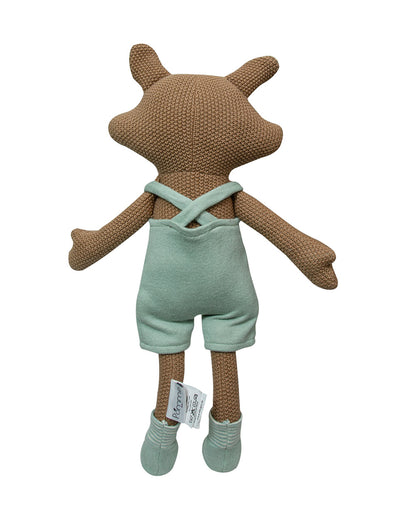 Pomme Fox With Dress Cotton Knitted Soft Toy-Promotes Visual Stimulation-Plush Cuddly Toy For Newborn
