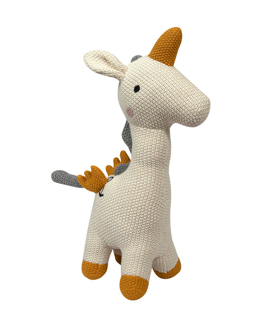 Pomme Wing Unicorn Cotton Knitted Soft Toy-Promotes Visual Stimulation-Plush Cuddly Toy For Newborn