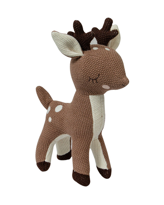 Pomme Horn Deer Cotton Knitted Soft Toy-Promotes Visual Stimulation-Plush Cuddly Toy For Newborn