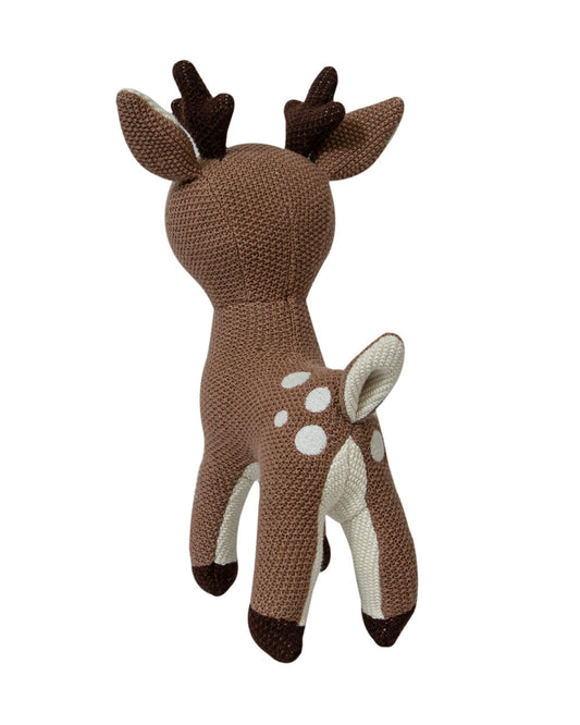 Pomme Horn Deer Cotton Knitted Soft Toy-Promotes Visual Stimulation-Plush Cuddly Toy For Newborn