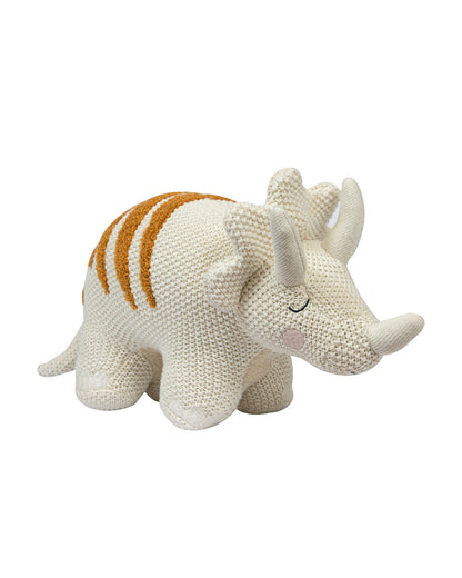 Pomme Rhino Cotton Knitted Soft Toy-Promotes Tactile Stimulation-Plush Cuddly Toy For Newborn