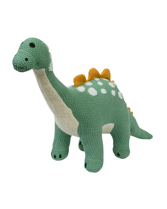Pomme Dinosaur Cotton Knitted Soft Toy-Promotes Tactile Stimulation-Plush Cuddly Toy For Newborn