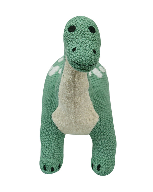 Pomme Dinosaur Cotton Knitted Soft Toy-Promotes Tactile Stimulation-Plush Cuddly Toy For Newborn