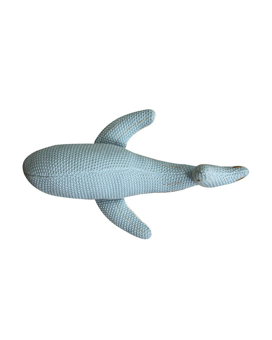 Pomme Aqua Whale Cotton Knitted Soft Toy-Promotes Tactile Stimulation-Plush Cuddly Toy For Newborn