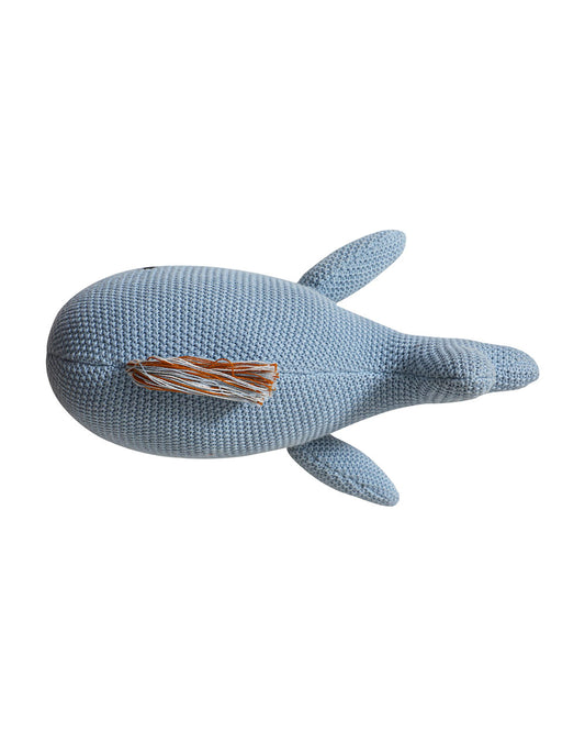 Pomme Blue Whale Cotton Knitted Soft Toy-Promotes Tactile Stimulation-Plush Cuddly Toy For Newborn