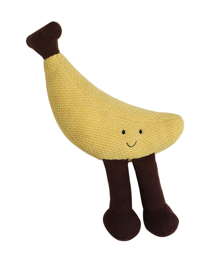 Pomme Knitted Banana Soft Toy-Promotes Visual Stimulation-Plush Cuddly Toy For Newborn