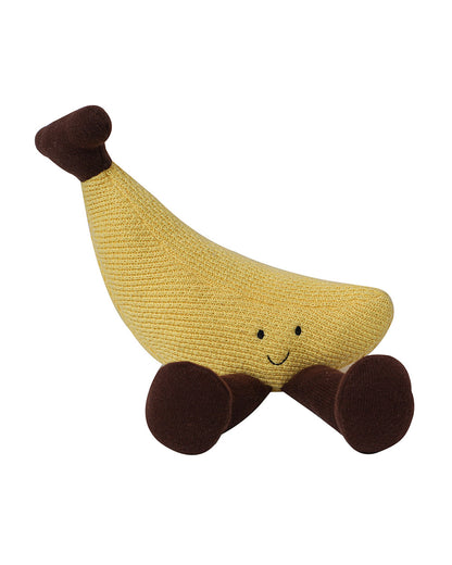 Pomme Knitted Banana Soft Toy-Promotes Visual Stimulation-Plush Cuddly Toy For Newborn