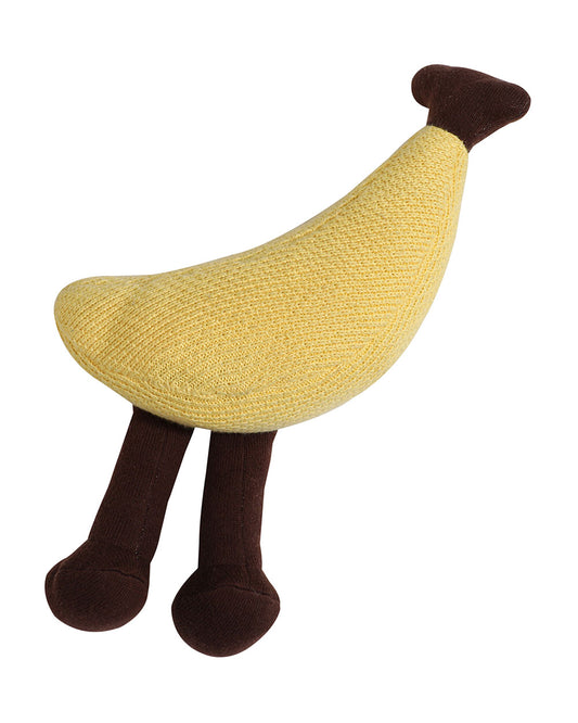 Pomme Knitted Banana Soft Toy-Promotes Visual Stimulation-Plush Cuddly Toy For Newborn