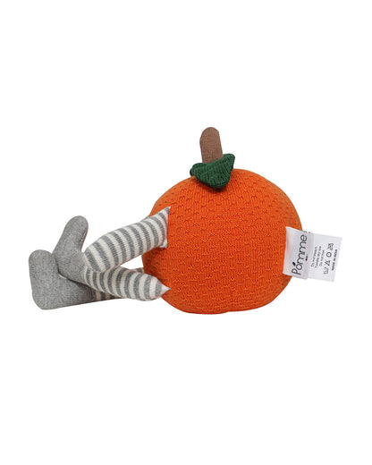Pomme Knitted Orange Soft Toy-Promotes Visual Stimulation-Plush Cuddly Toy For Newborn