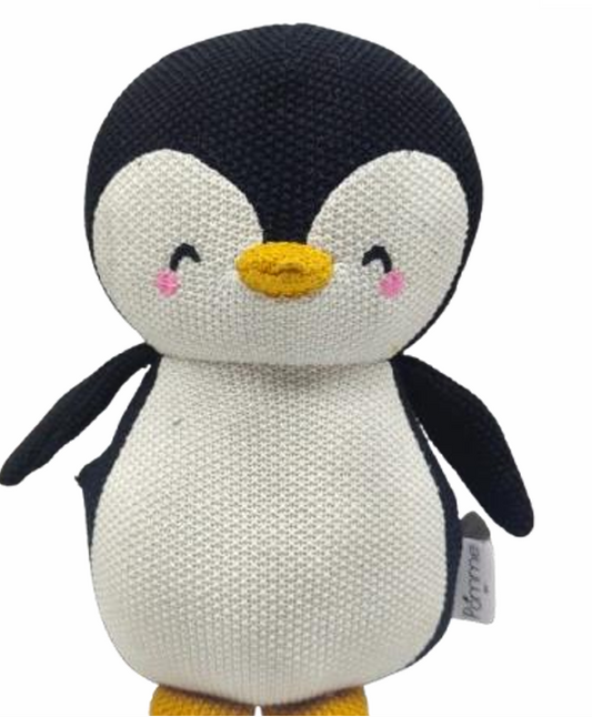 Pomme Penguin Knitted Soft Toy-Promotes Tactile Stimulation-Easily Washable-Plush Cuddly Toy For Newborn