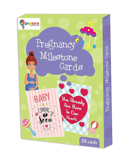Popcorn Pregnancy Milestone Flash Cards-28 Illustrated Keepsake Cards-Ideal For Expecting Parents