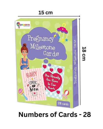 Popcorn Pregnancy Milestone Flash Cards-28 Illustrated Keepsake Cards-Ideal For Expecting Parents