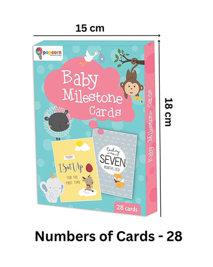 Popcorn Baby Milestone Flash Cards-28 Illustrated Keepsake Cards-Ideal For Newborn