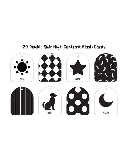 Popcorn Baby's First High Contrast Flash Cards-20 Double Sided Cards-Engages Child Attention-Learning & Educational Toys-3M+