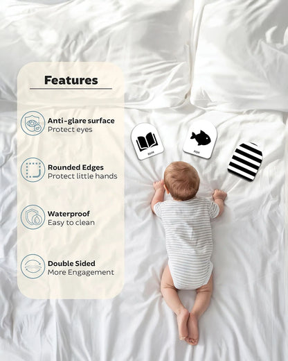 Popcorn Baby's First High Contrast Flash Cards-20 Double Sided Cards-Engages Child Attention-Learning & Educational Toys-3M+