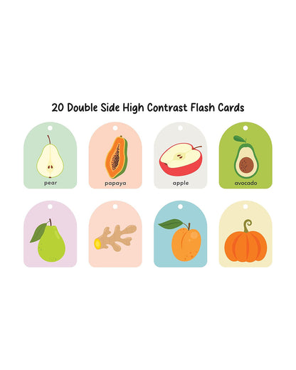 Popcorn Baby's First Flash Cards-Fruit & Vegetable-20 Double Sided Cards-Develops Visual Recognition-Learning & Educational Toys-3M+