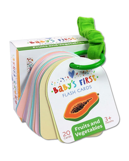 Popcorn Baby's First Flash Cards-Fruit & Vegetable-20 Double Sided Cards-Develops Visual Recognition-Learning & Educational Toys-3M+