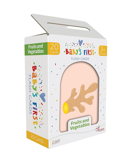 Popcorn Baby's First Flash Cards-Fruit & Vegetable-20 Double Sided Cards-Develops Visual Recognition-Learning & Educational Toys-3M+