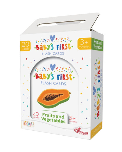 Popcorn Baby's First Flash Cards-Fruit & Vegetable-20 Double Sided Cards-Develops Visual Recognition-Learning & Educational Toys-3M+