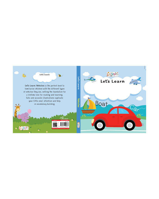 Pegasus Let's Learn Vehicles Book-12 Interactive Colorful Pages-Develops Visual Recognition-Learning & Educational Toys-12M+