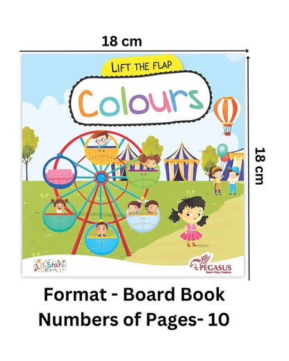 Pegasus Lift The Flap Book-Colours-10 Interactive Flap Lift Pages-Helps In Colours Recognition-Learning & Educational Toys-24M+