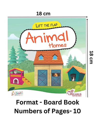 Pegasus Lift The Flap Book-Animal Homes-10 Interactive Flap Lift Pages-Helps In Animal Recognition-Learning & Educational Toys-24M+
