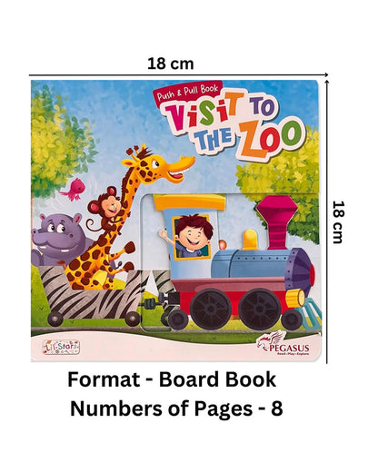 Pegasus Push & Pull Book-Visit To The Zoo-8 Interactive Pages with Sliding Tabs-Develops Visual Recognition-Learning & Educational Toys-24M+