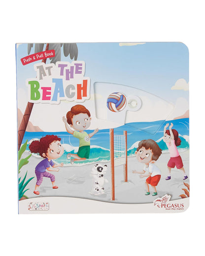 Pegasus Push & Pull Book-At The Beach-8 Interactive Pages with Sliding Tabs-Develops Visual Recognition-Learning & Educational Toys-24M+