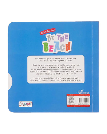 Pegasus Push & Pull Book-At The Beach-8 Interactive Pages with Sliding Tabs-Develops Visual Recognition-Learning & Educational Toys-24M+
